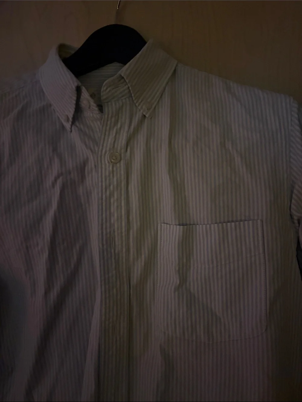 J. Crew Men’s Light Blue and White Striped Shirt